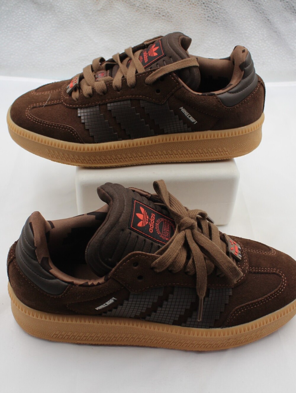 adidas Samba XLG X Minecraft Spider Kids Size 5.5 Youth Sneakers Brown